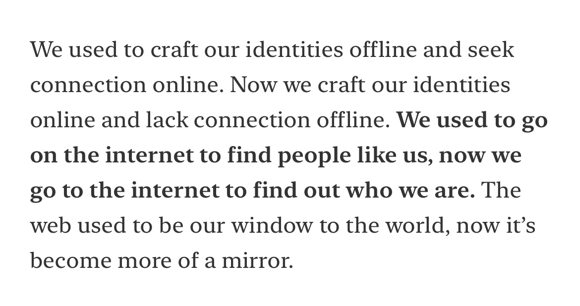 from my new essay on identity & the internet, link in bio 💌
