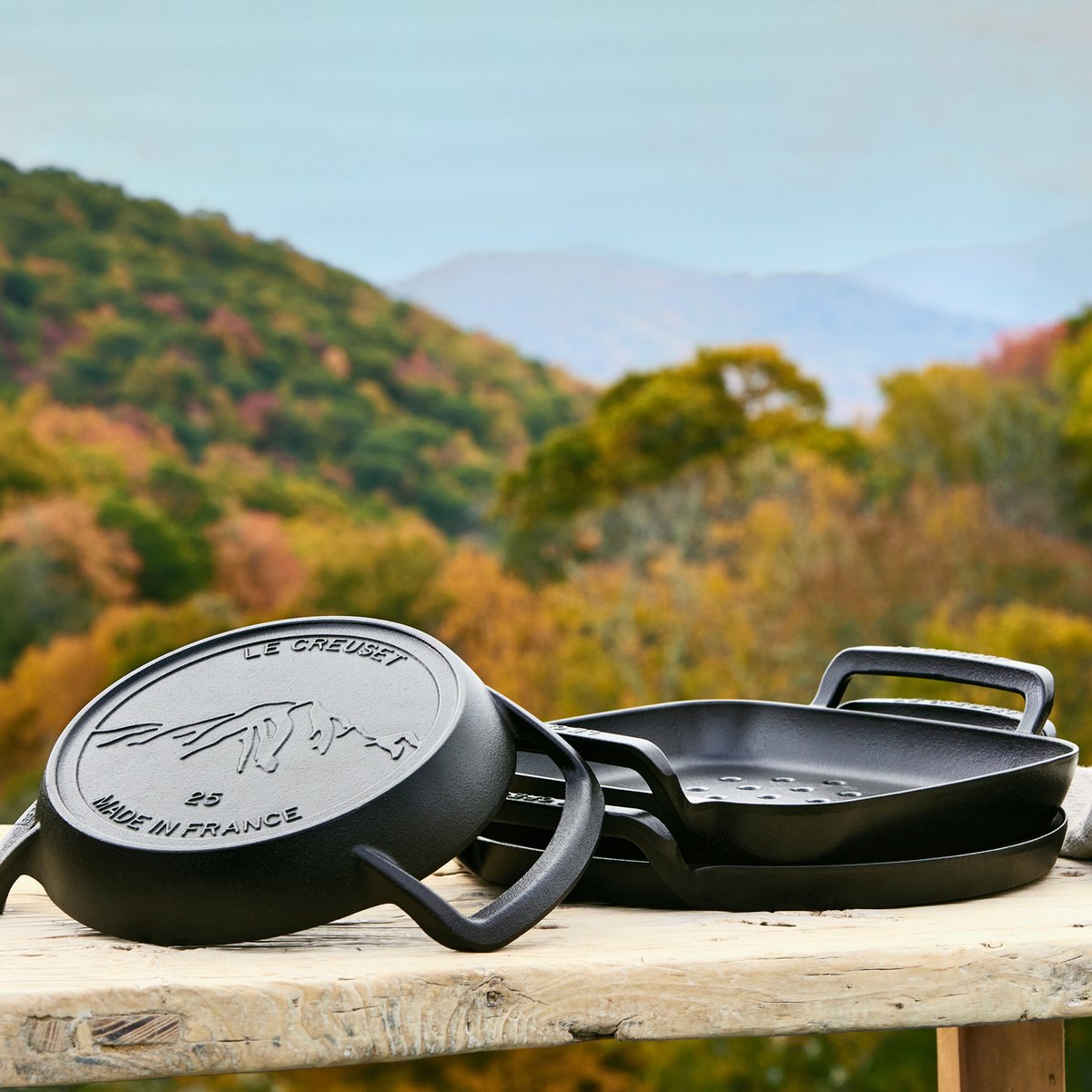 Beyond grilling accessories, beyond expectations... this is Le Creuset beyond the kitchen. 🔥Learn more about the Alpine Outdoor Collection, our new enameled cast iron collection designed for cooking over an open flame: bit.ly/49s6Ndp