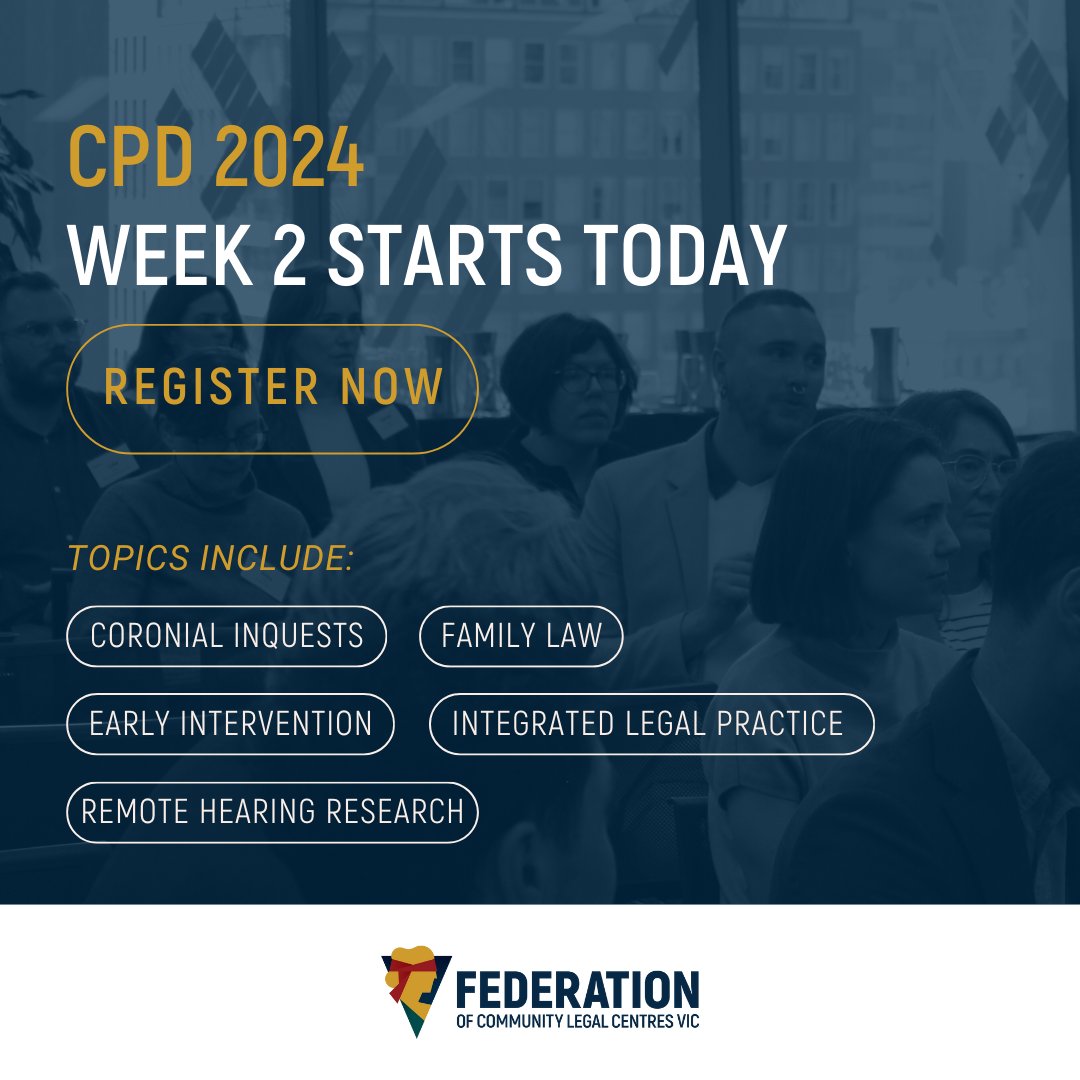 Week 2 of the Federation’s CPD event starts TODAY (and it’s not too late to register)!

Register here: eventbrite.com.au/e/victorian-co…