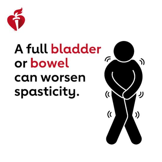 After a stroke, the way the brain communicates with muscles may change, leading to stiffness and pain called spasticity. It can be made worse by having a full bladder, stress, or extreme temps. @IpsenUS is a proud sponsor of @American_Stroke Spasticity Education Initiative