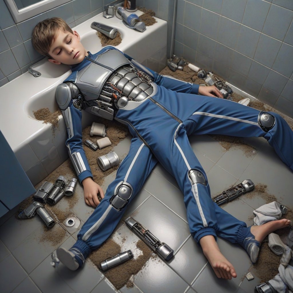 y0_n4s's tweet photo. "What's up, robotboy? Had a rough weekend?"
#thankgoditsmonday #roughweekend #robotboy #maleandroid #robot #cyberboy #cyberpunk #aiboy #AIart #boysoffuture #robotization #hangover #fantasyart #aigeneratedart https://t.co/XsudLe7WGy