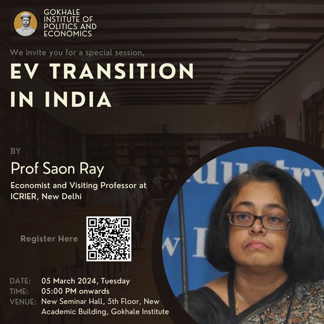 I will be talking about the EV Transition on 5th March at 5 pm at GIPE. Do join if you are in Pune

#ElectricVehicles #criticalminerals #industrialpolicy #evtransition