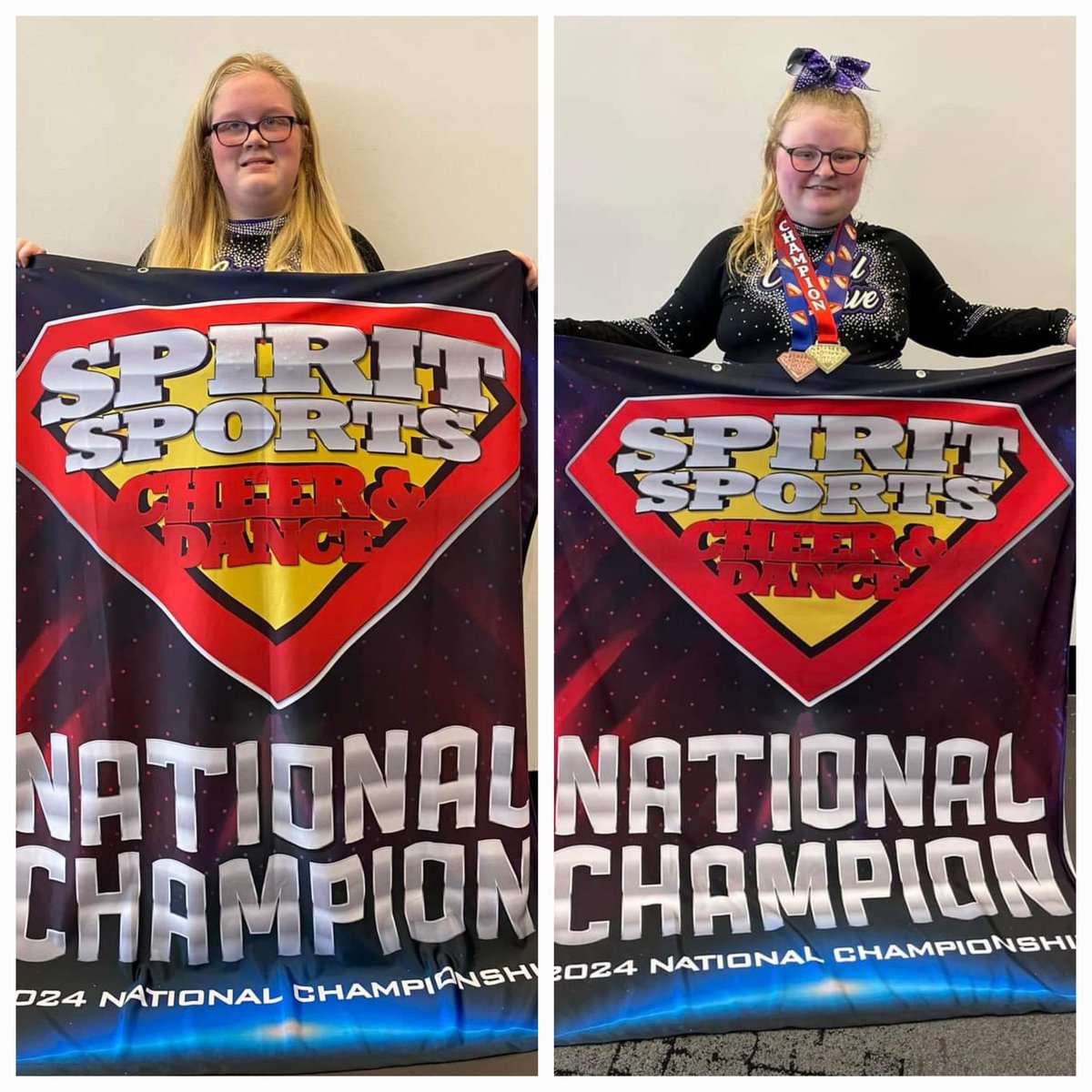 ODHigh's tweet photo. Sending some serious #PatriotPride to Julia & Laila! They are National Champions- winning championship banner at the Spirit Sports Canadian Clash cheerleading competition in Ottawa! Way to go gals & the Coastal Wave Elite - Pulse Team! #GoGalsGo @NLSchoolsCA @ODAthleticsNL https://t.co/YCU2LfbNaN