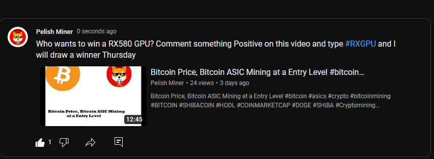 @MineSum10 @Arcs_Mining @RobertEvo0vr4 @DMining13 @BlackHatTeams Share this with your Freinds and on Thursday at 730PM I will do a LIVESTREAM Giveaway announcing the winner... Just go to my YouTube youtube.com/@pelishminer and find the Community Post and follow the directions!