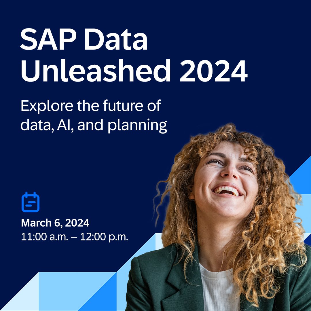 KirkDBorne's tweet image. Join #SAPDataUnleashed on March 6 — FREE 60-minute virtual event by @SAP. All are welcome to attend this online event, including leaders and practitioners in data, analytics, finance, planning, and business analysis. Register here: sap.com/events/data-un…

Learn how to bring out…