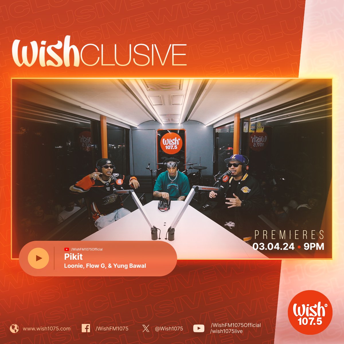 Don’t let those prying eyes steal away the joy you find in your milestones in life. Catch @Loonieversal, @plojiflowg199x, and @yung_bawal as they remind us of this through their Wishclusive performance of 'PIKIT.' Their video drops at 9 p.m. on our YouTube channel!