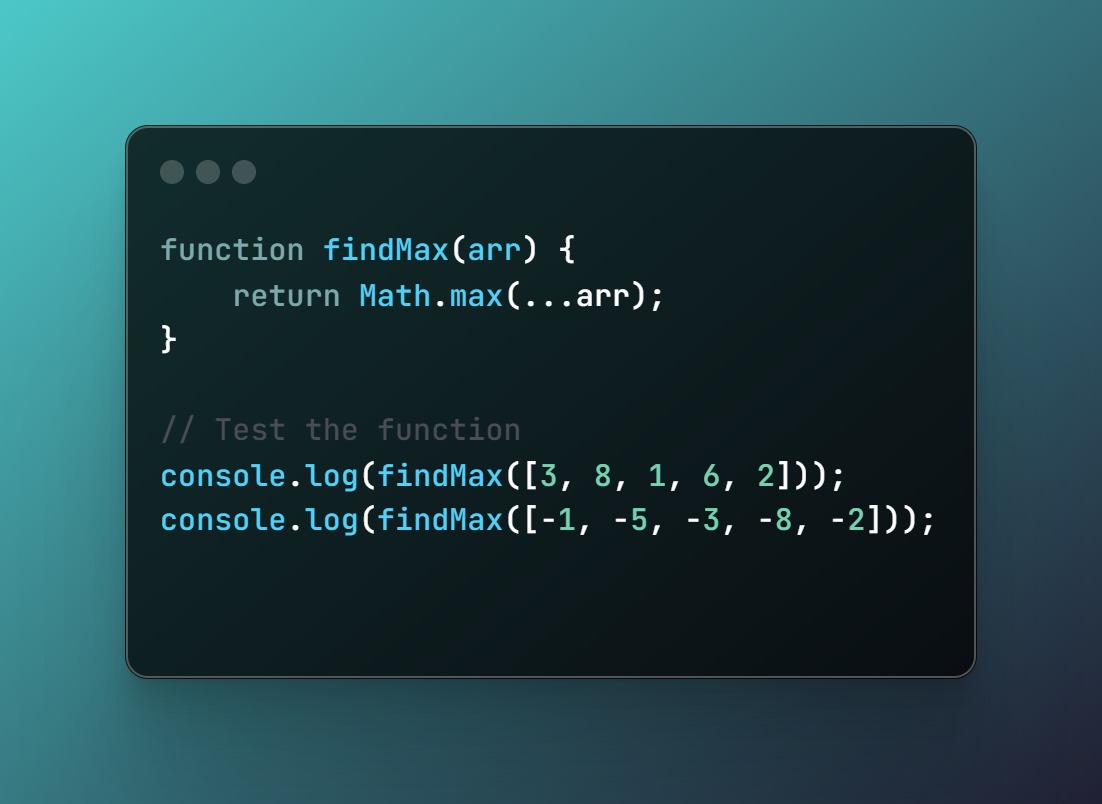 G__Vishal's tweet image. Discover the biggest! 💡 Use JavaScript to easily find the largest number. #Programming #Tech #fronted #React #javascript #development