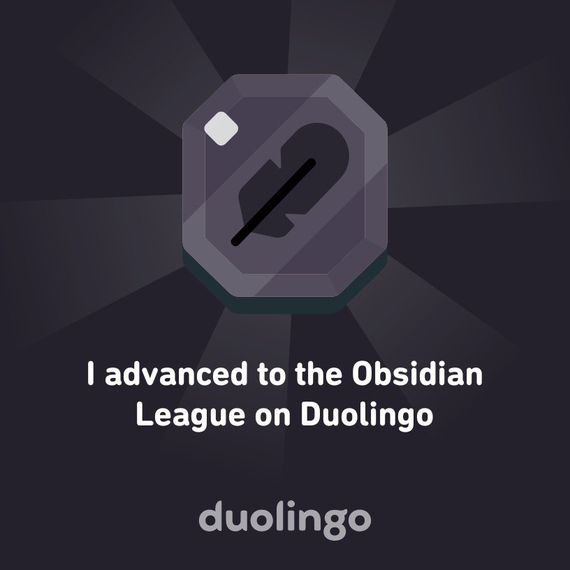 I advanced to the Obsidian League on Duolingo #duolingo #spanish #learning #learninglanguages #almostbilingual #englishtospanish #consistency #regularly #practice #spanishpractice #keeppracticing