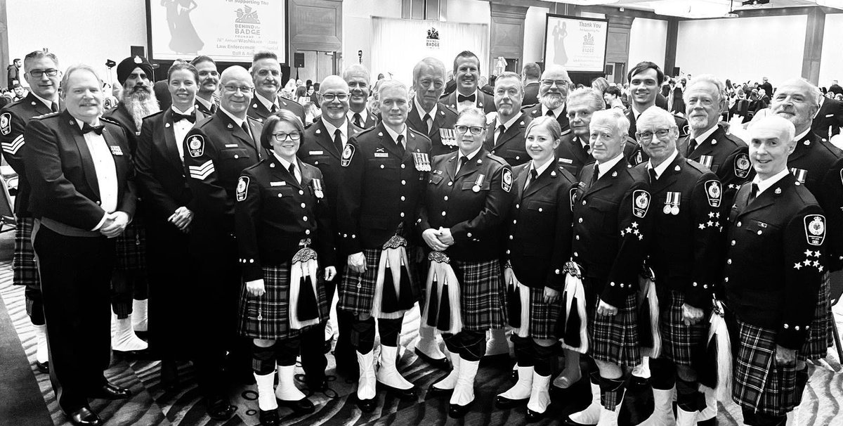 A photo taken of most of the band members and friends at the 27th annual, Washington State Law Enforcement Memorial Ball & Auction, last evening in Seattle.