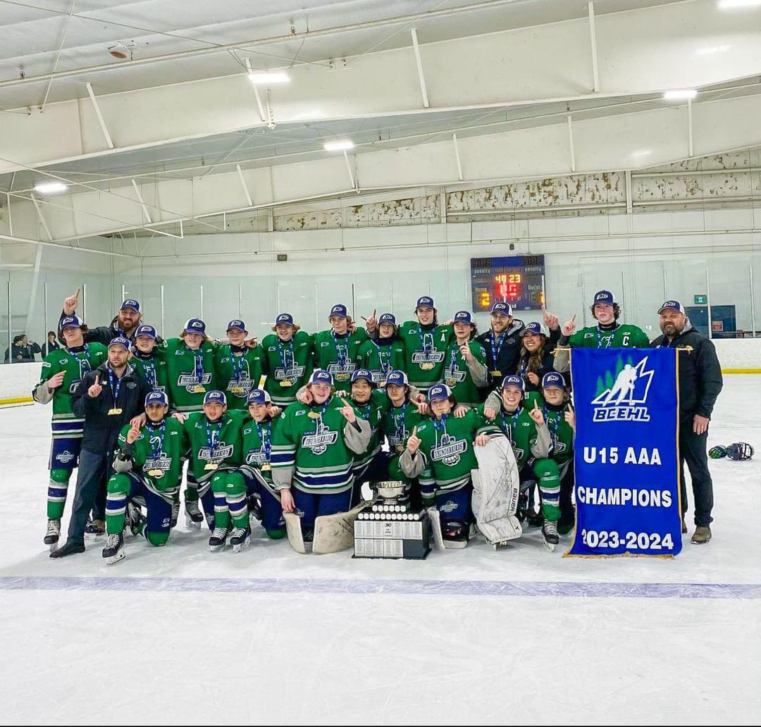 U15 Fraser Valley Thunderbirds win the BCEHL AAA Championship 🏆 <a href="/BCEHL/">BC Elite Hockey League</a>  <a href="/FVTBirds_AAA/">Fraser Valley Thunderbirds AAA</a>