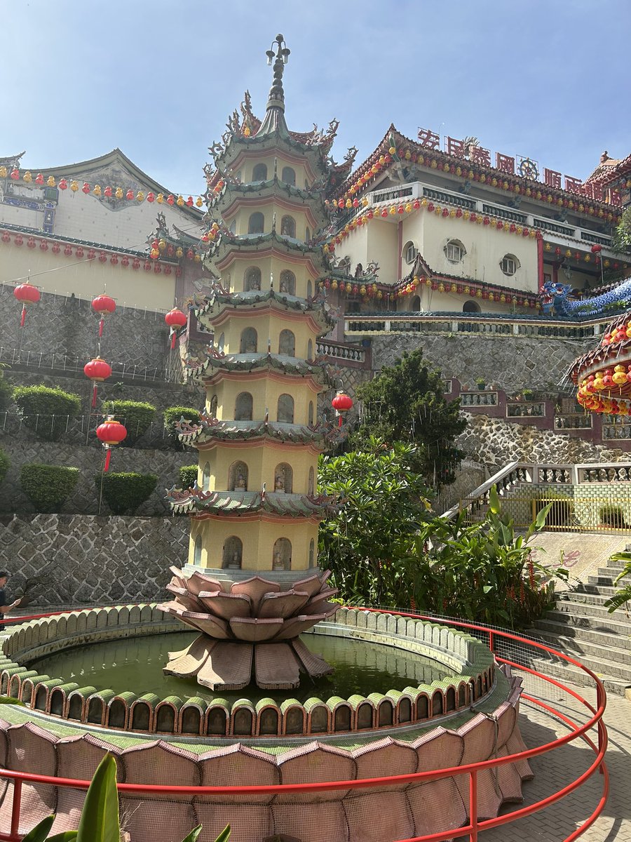 Penang, Malaysia. Lovely trip around Penang today. Very hot especially after climbing loads of steps to the temple.