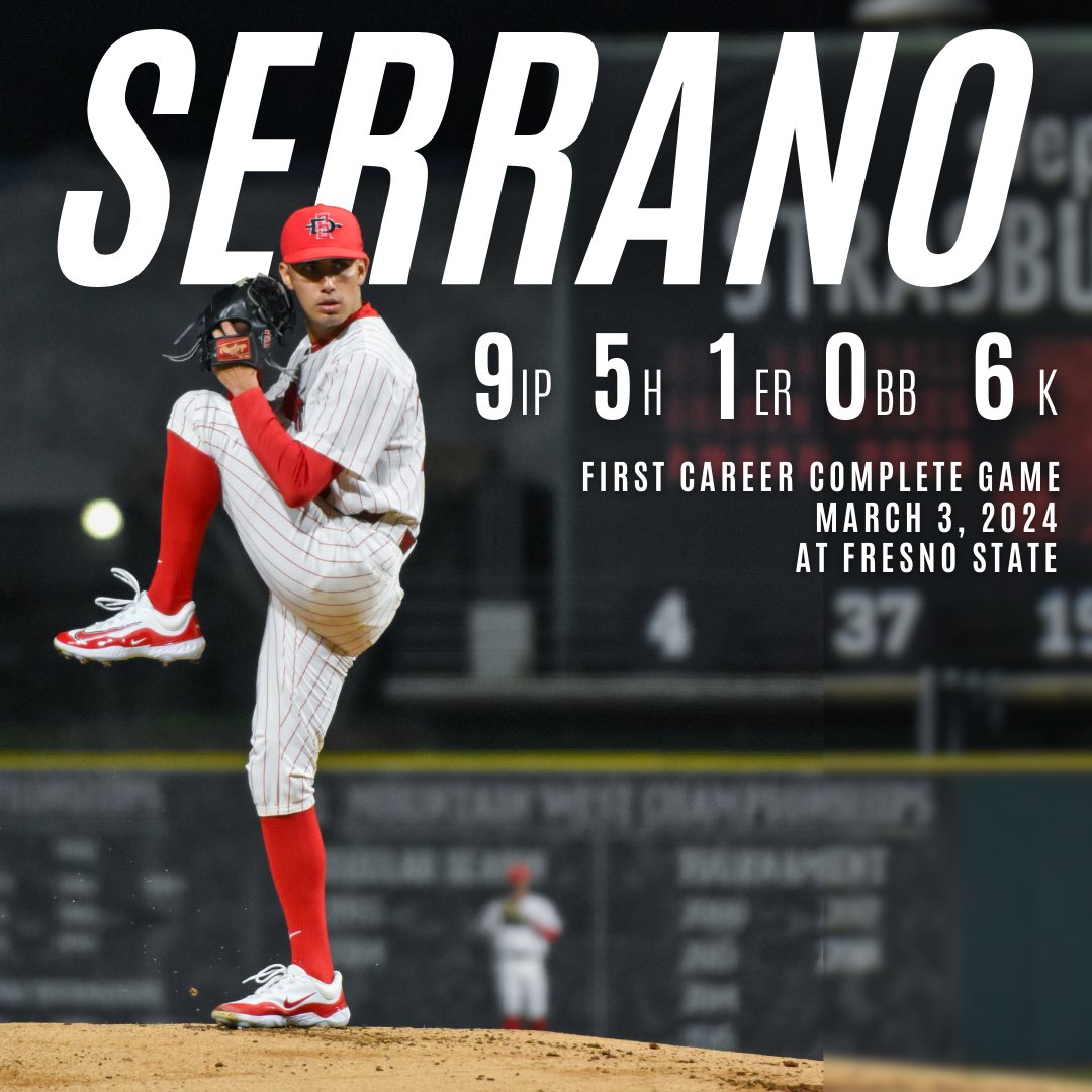 Going the distance 💪🏼 Congratulations to <a href="/Omar122302/">Omar</a> for tossing his first career Complete Game! #GoAztecs