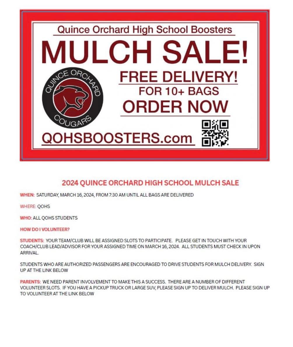 The mulch sale is quickly approaching!