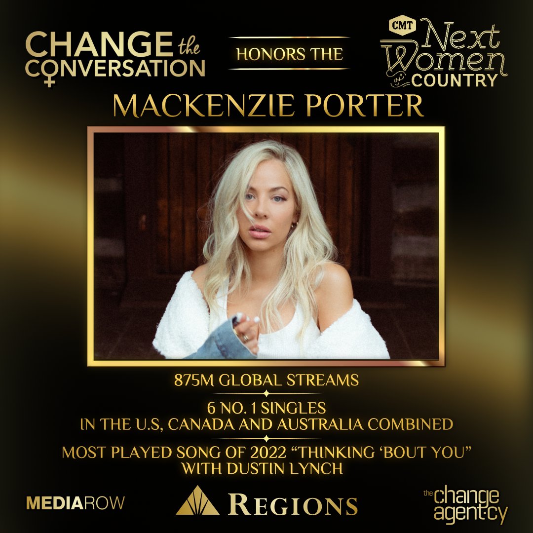 It’s the 4th day of #WomensHistoryMonth , and today we’re honoring the incredible @MacKenziePMusic. With over 875 million global streams, we’re so excited to see what she does next. #CMTNextWomen #ChangeTheConversation @CMT @RegionsBank @MediaRow @changeagentcy