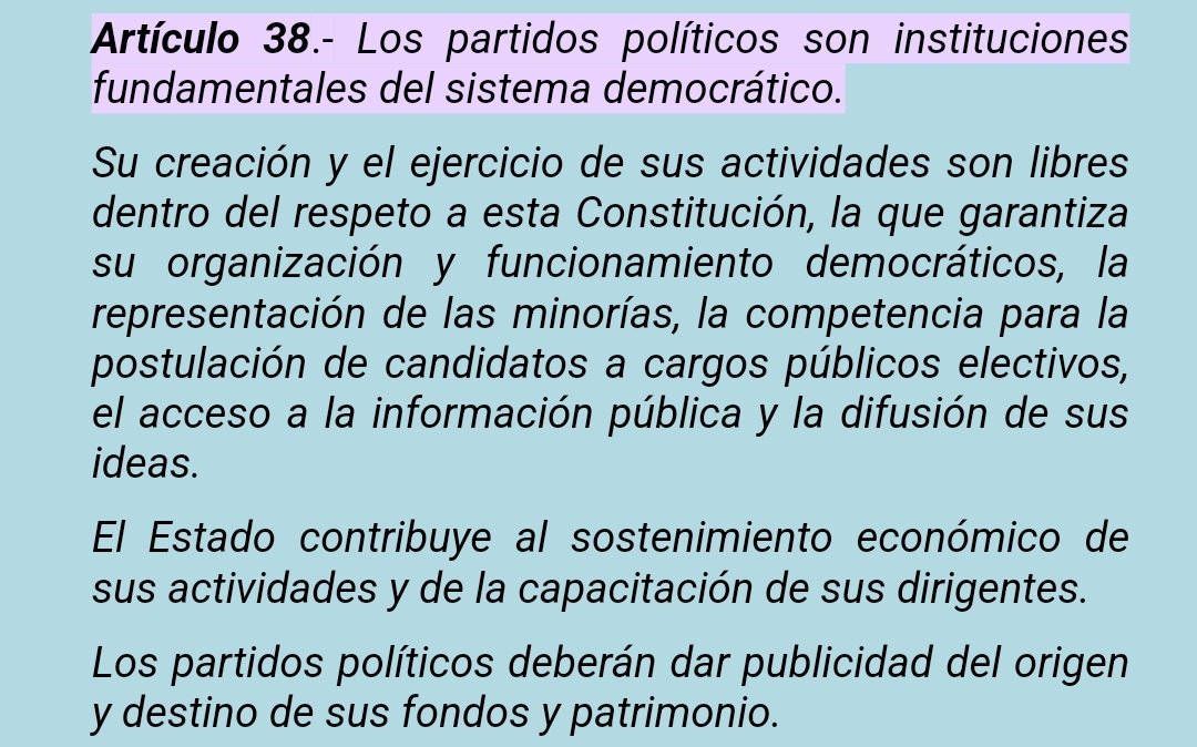 Los partidos políticos son esenciales para el sistema democrático.

Es la vía por la que los ciudadanos, participamos, debatimos, nos formamos, proponemos y nos organizamos.

Acá un pequeño recuerdo al Presidente <a href="/JMilei/">Javier Milei</a> y su rebaño:
#LaConstitución👇