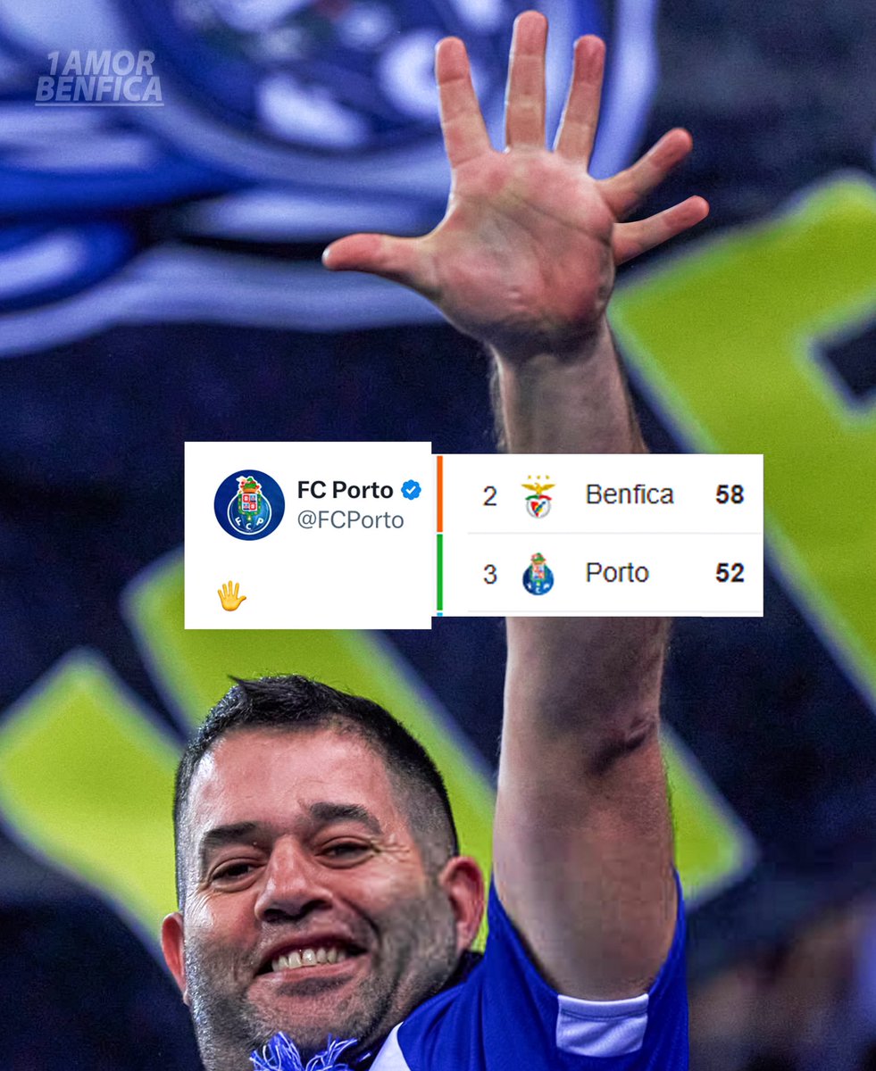 Não são 5, são 6 pontos de distância do maior de Portugal ! 🦅