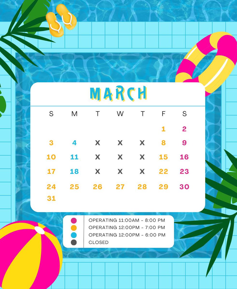 New month, new adventures! Check out our March calendar and start planning your getaway at Island Waterpark! #ACIslandWaterpark #ShowboatExperience #ShowboatHotel #January #IndoorWaterpark #AtlanticCity #FunForAll