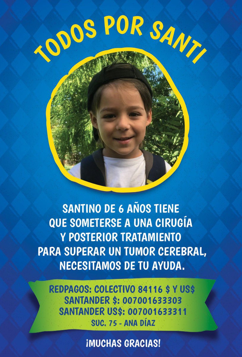 Apretar el corazón y ayudar a esta familia amiga !. Vamos todos x Santi ♥️