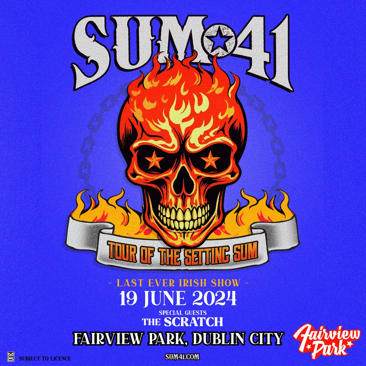 ⚡️ <a href="/TheScratchMusic/">The Scratch</a> have just been added to the bill for <a href="/Sum41/">Sum 41</a> last ever Irish show taking place at #FairviewPark on 19th June ‼️

🎟️ BOOK NOW: bit.ly/Sum-41-TM
