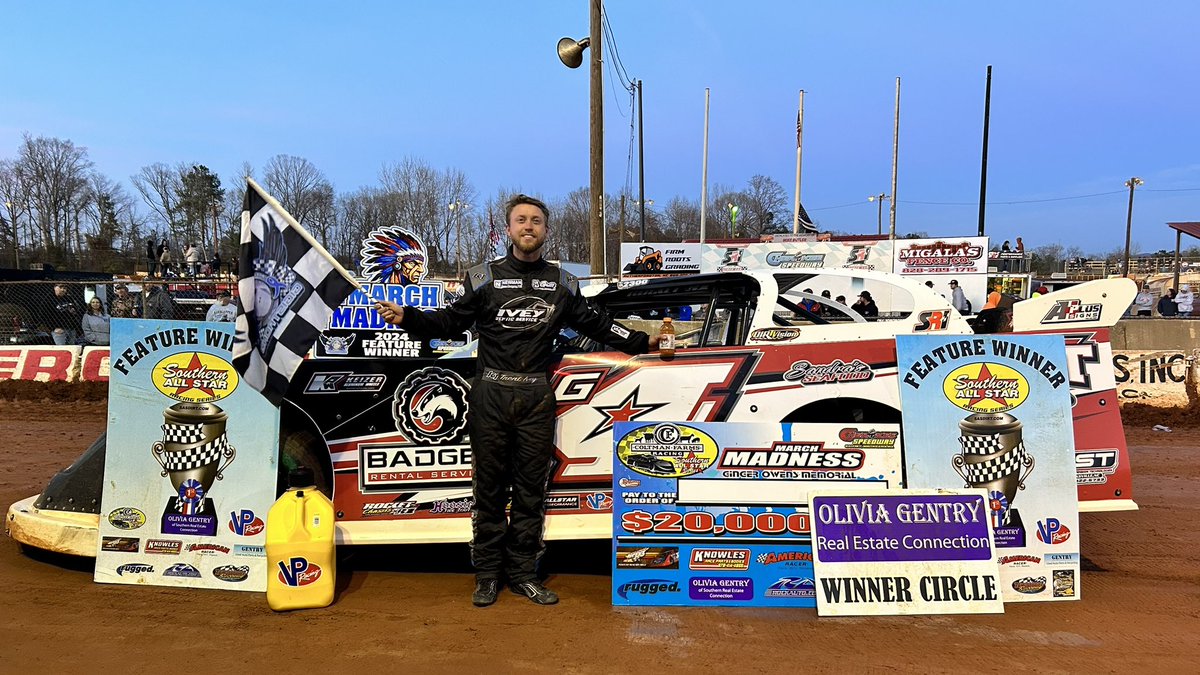 RETWEET to congratulate <a href="/trentivey88/">Trent Ivey</a> on his $20,000 triumph in the <a href="/SASDIRT/">Southern All Star Dirt Racing Series</a> / Mid-East Super Late Model Series-sanctioned #MarchMadness at <a href="/Cherokee_DirtSC/">Cherokee Speedway</a>! 🏁

Thanks to all who tuned in on <a href="/HunttheFrontTV/">Hunt the Front TV</a> from home! 📺