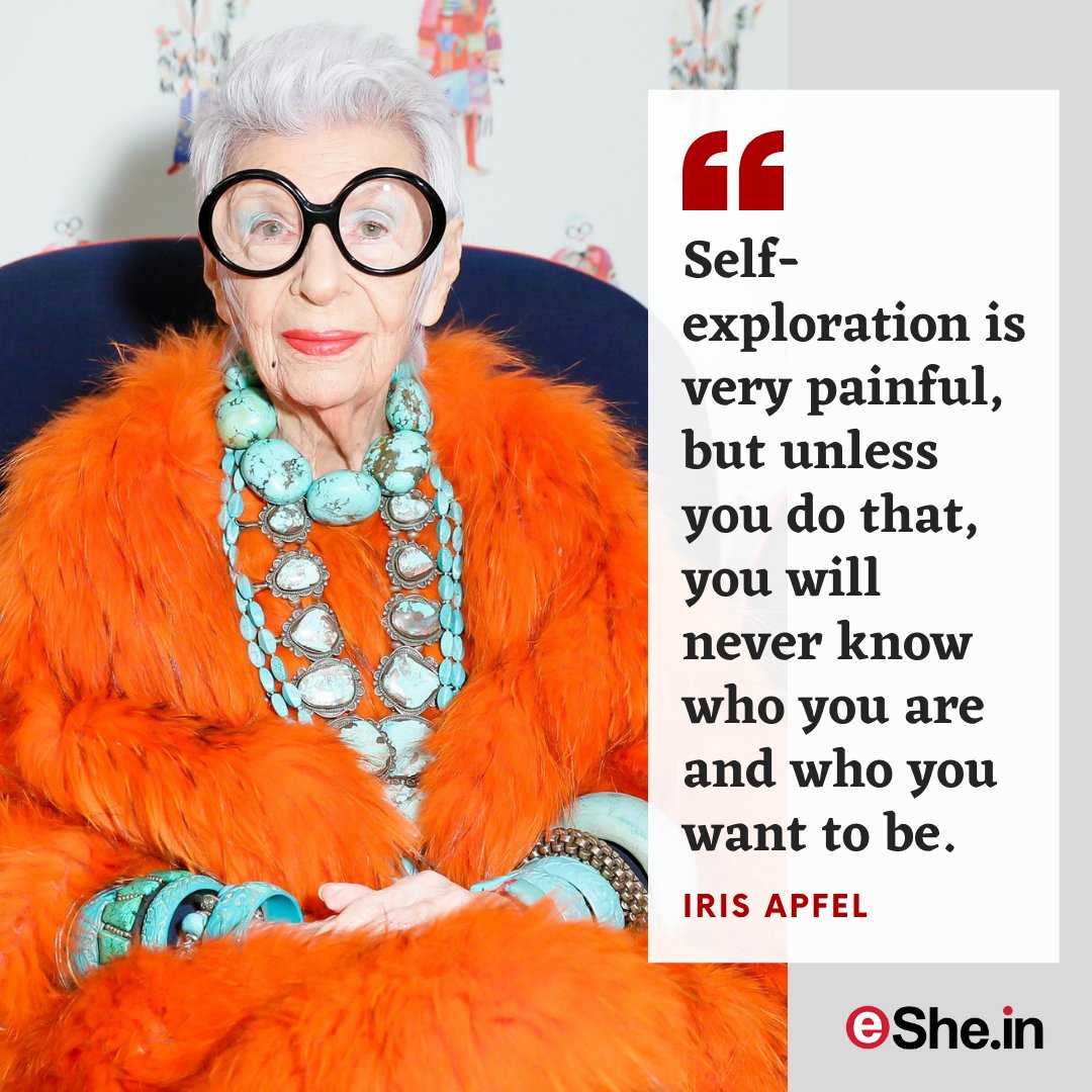 Iris Apfel, who died on Mar 1, 2024, at the age of 102, was an American businesswoman, interior designer, fashion designer, fashion icon, and actress. #quoteoftheday