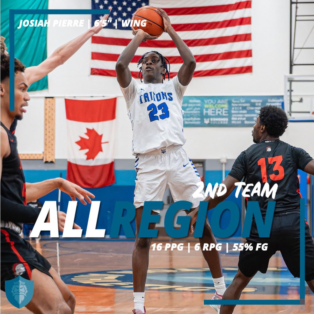 Congrats to Josiah Pierre for being named 2nd Team All-Region in the North Region! 

#tritonpride