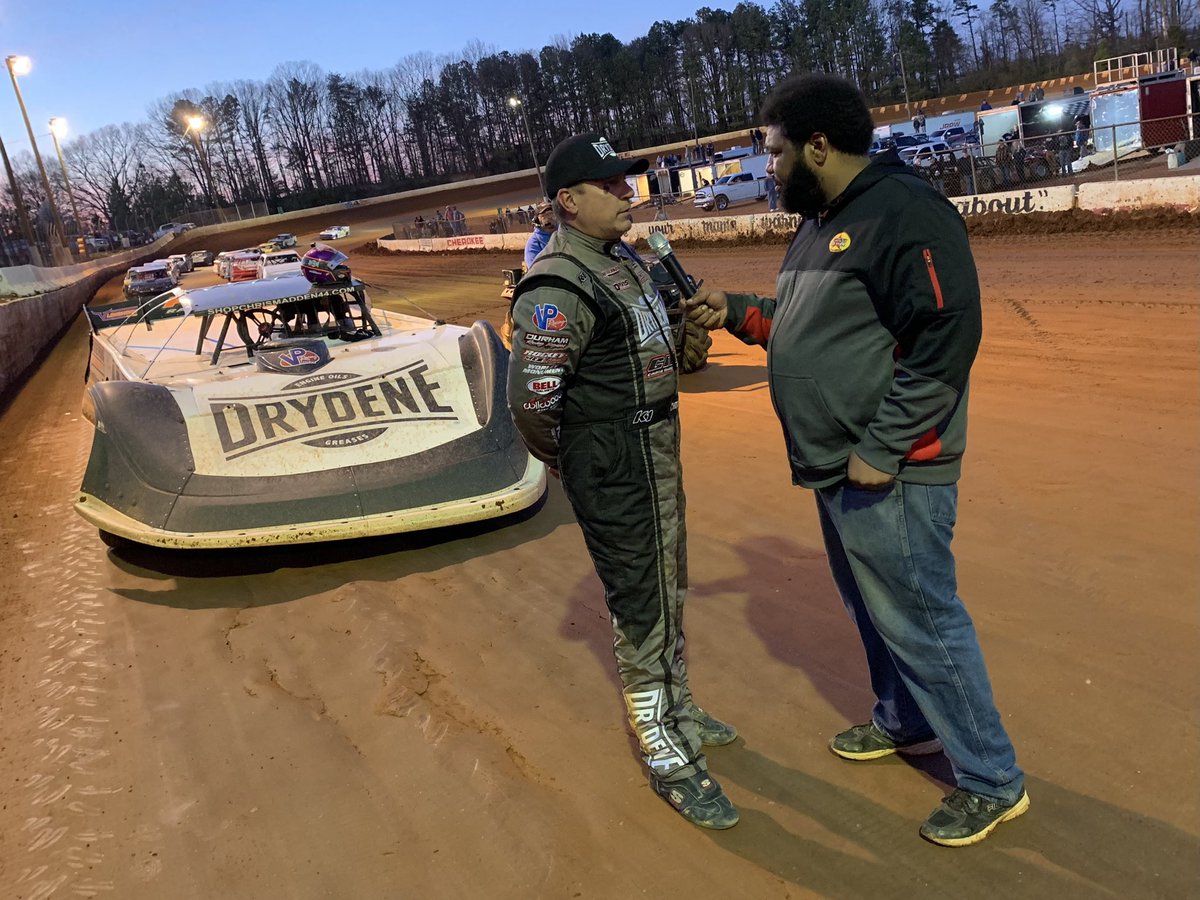 Ended up third @Cherokee_DirtSC in this afternoon’s @SASDIRT #MarchMadness! Our @TeamDrydene-backed @LonghornChassis started seventh and advanced four positions in the 50-lapper. Thank you to all our fans who came out to support us and to our sponsors and crew!