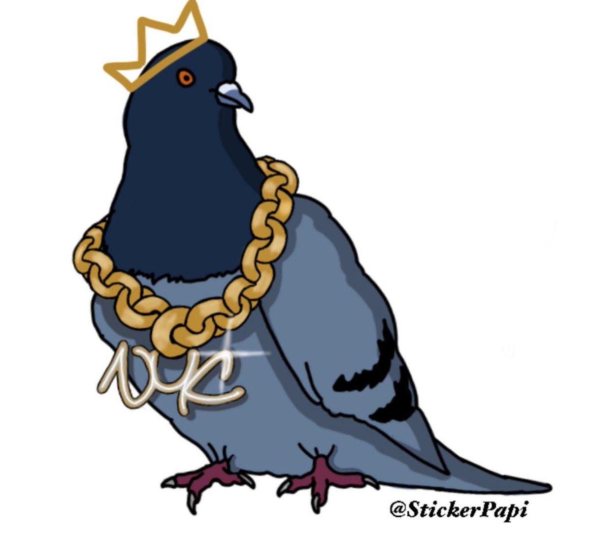 StickerPapi's tweet image. 🐦💰 Bling bling, it's the pigeon king! Check out this fly sticker featuring our feathered friend rocking a gold chain like a boss. Who said pigeons can't have style? 😎 #PigeonBling #StreetArt #NYCStickerArt