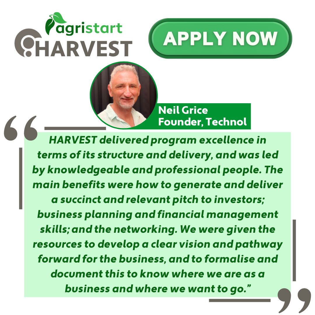 Applications are now open for HARVEST, WA’s leading business development program for Agtech startups. The program is valued at over $10,000 and is FREE for successful applicants.

APPLY NOW: innovationcluster.ac-page.com/harvest-landin…

#AgriFoodInnovation #AgtechStartups #Busselton #SouthWestWA