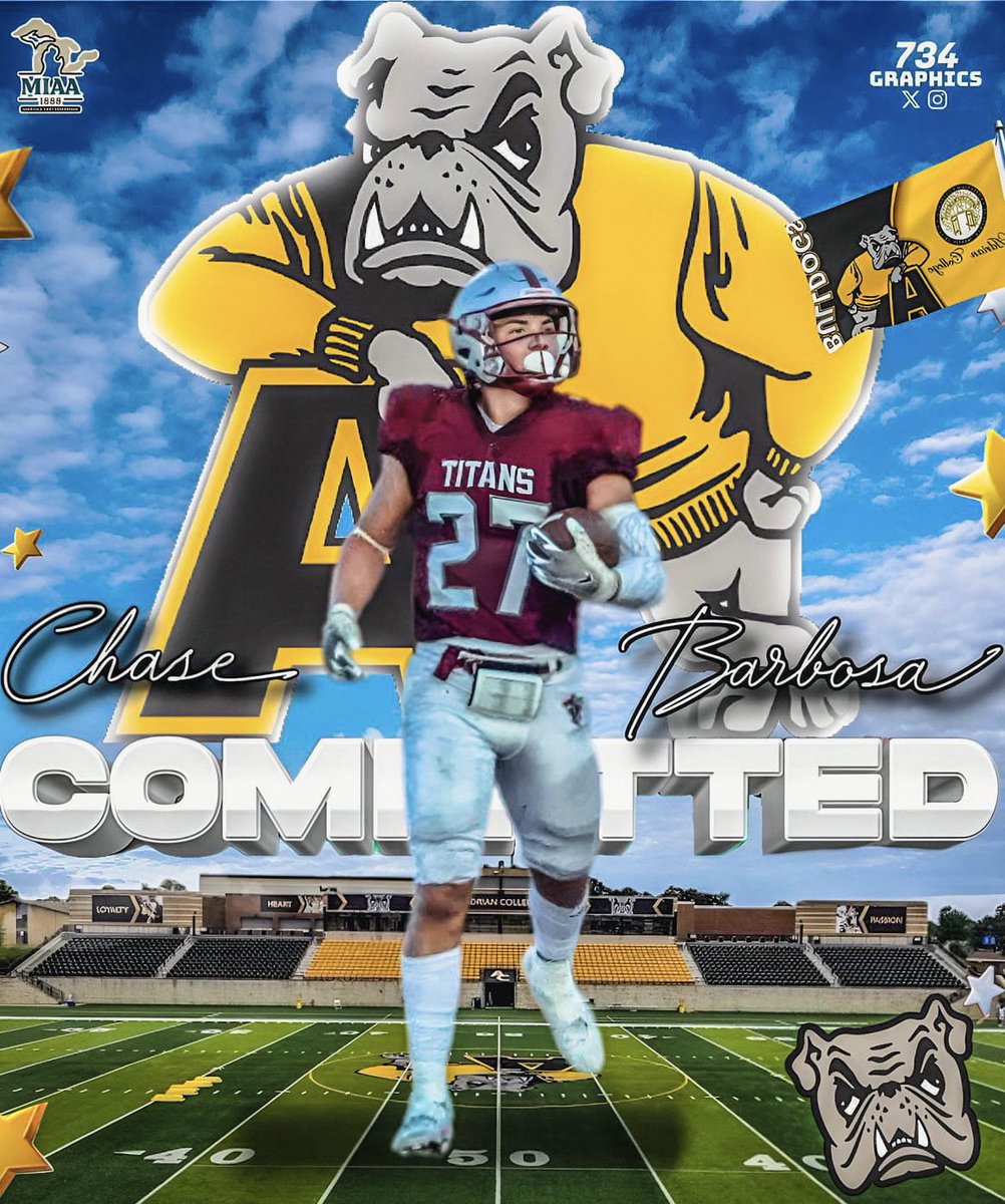 Chase Barbosa👶🏽👑 (@barbosachase) on Twitter photo 110% committed to <a href="/AdrianCollegeFB/">Adrian College Football</a> ,thank you to family ,coaches, and teammates who have helped me through the recruiting process <a href="/Coach_Palka/">Joe Palka</a> <a href="/CoachKnollman/">Alex Knollman</a> <a href="/Coach_Shiels/">Ron Shiels</a> <a href="/Coach_Ty_Palka/">Tyler Palka</a> 110% committed to <a href="/AdrianCollegeFB/">Adrian College Football</a> ,thank you to family ,coaches, and teammates who have helped me through the recruiting process <a href="/Coach_Palka/">Joe Palka</a> <a href="/CoachKnollman/">Alex Knollman</a> <a href="/Coach_Shiels/">Ron Shiels</a> <a href="/Coach_Ty_Palka/">Tyler Palka</a>
