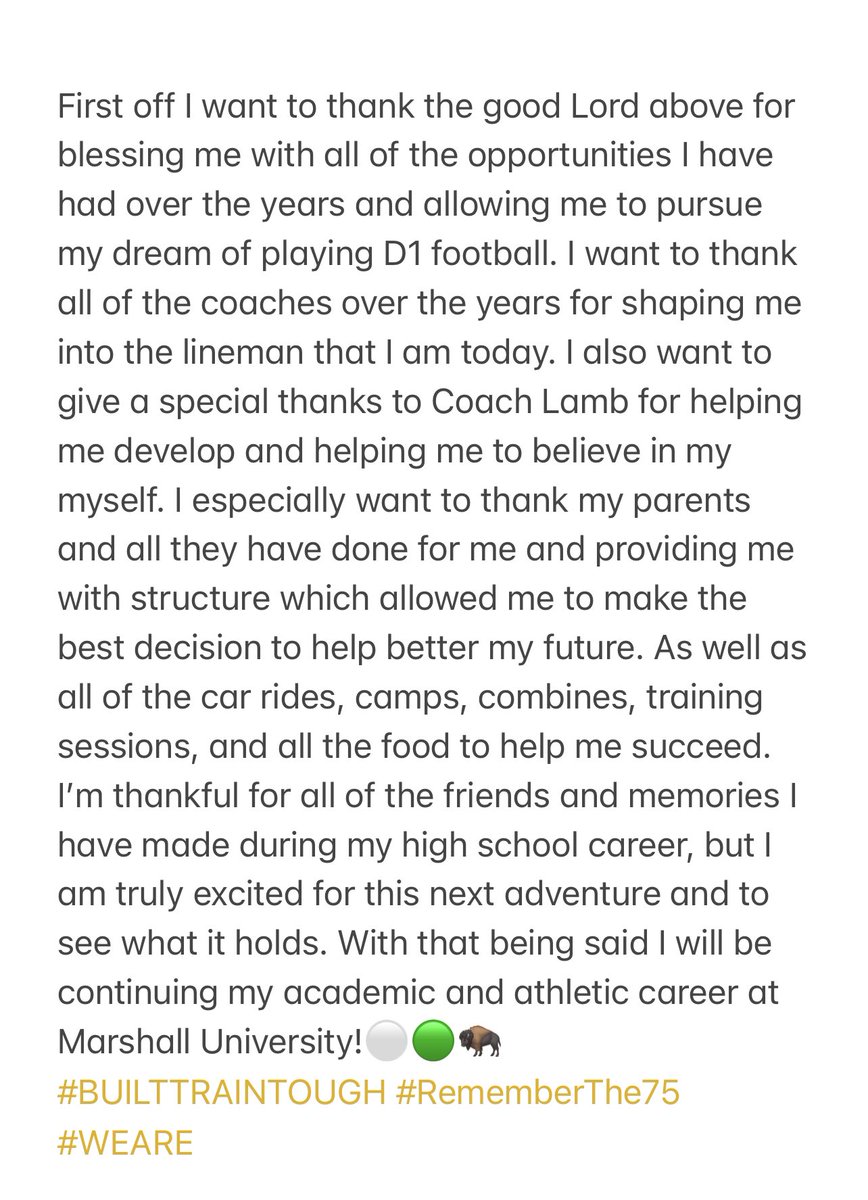 BrooksHorton77's tweet image. We Are….. 🟢⚪️🦬#BUILTTRAINTOUGH #RememberThe75 #GoHerd @Coach_Crill @CoachHuff @HerdFB @HerdZone @train0187 @JeremySmithw @AJ_VolsFootball @SeanBolger18 @Steveno_77