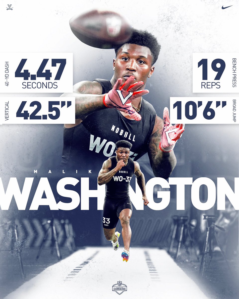 Stock 📈⬆️⬆️ @malik_w2 putting on a show yesterday💪 #NFLCombine #UVAStrong | #GoHoos⚔️