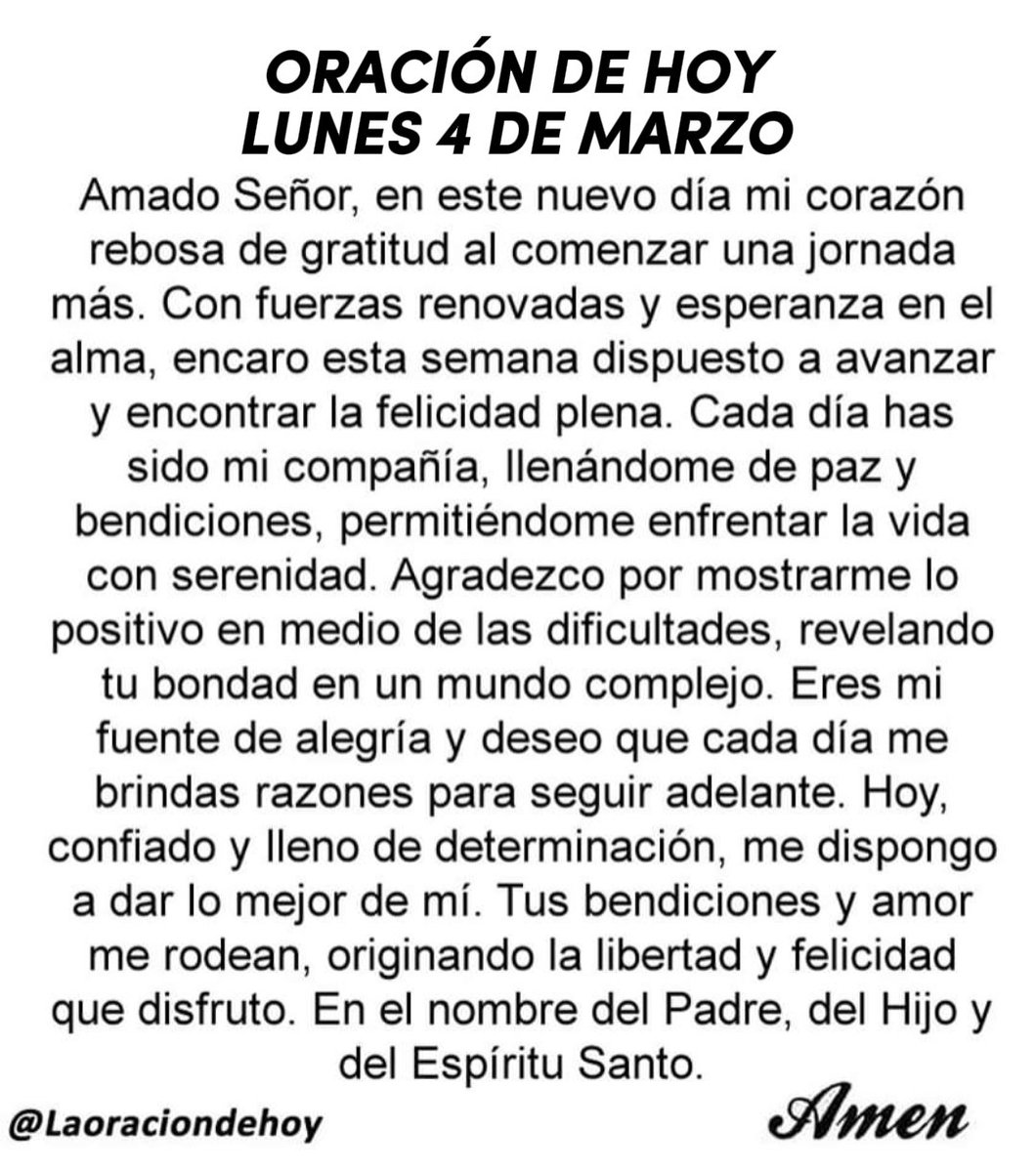 Oración diaria para hoy lunes 04 de marzo de 2024.