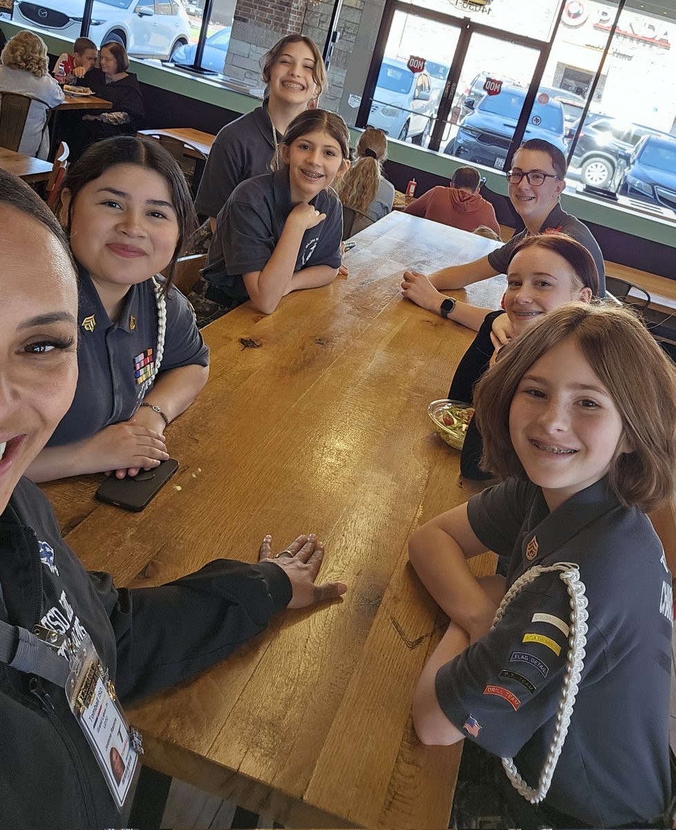After we presented colors we stopped for 🍕. I absolutely love that these cadets bond, no matter  what campus they come from ❤️#2schools1mission #LOTC