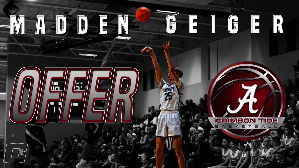 Calvary_Basketball (@thecalvarybball) on Twitter photo Huge offer from <a href="/AlabamaMBB/">Alabama Menβs Basketball</a> for <a href="/madden_geiger/">Madden Geiger</a>. Great player and better person. Excited for his future. Huge offer from <a href="/AlabamaMBB/">Alabama Menβs Basketball</a> for <a href="/madden_geiger/">Madden Geiger</a>. Great player and better person. Excited for his future.