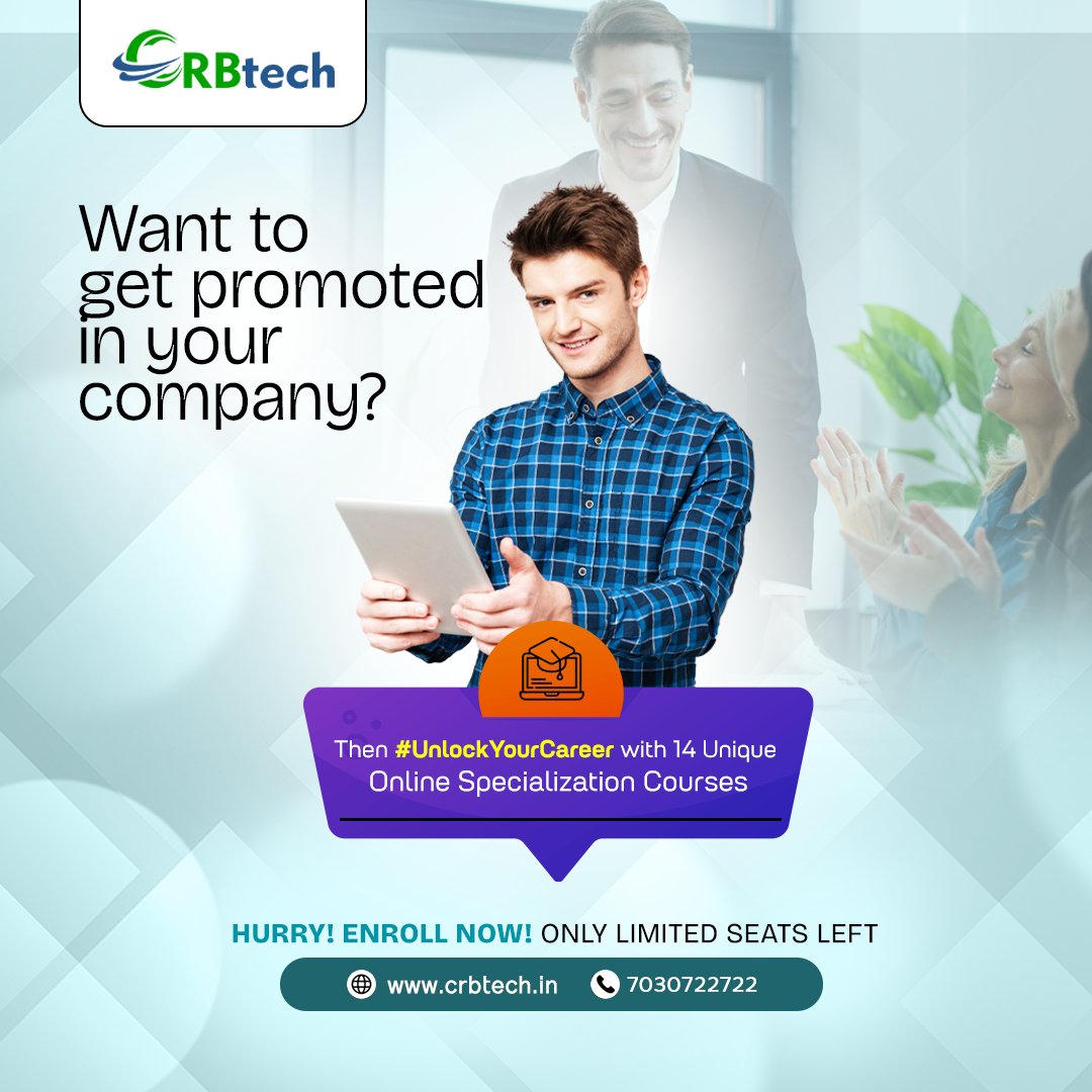 By investing in these specialized courses, you can acquire the expertise needed to excel in your current role and position yourself for advancement within your company. #UnlockYourCareer today!

For more details call on 7030722722 or visit crbtech.in