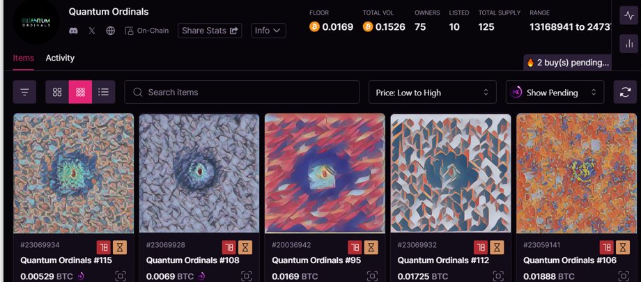 量子コンピューターを使用した初めてのジェネレーティブ・アートコレクション。
<a href="/QuantumORD/">Quantum Ordinals</a>
誰か見つけちゃったみたいなので、いったん引っ込めます。
#BTC #Ordinals