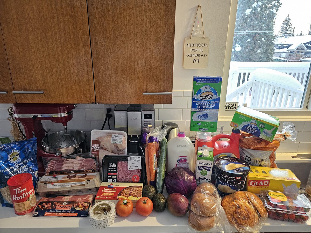 conspicious's tweet image. $198 for this in northern British Columbia
#food #groceries #feedmykids #foodprices #broke #canada #stillbuyingicecream #budget #Budget2024 #CarbonTax #bullshit