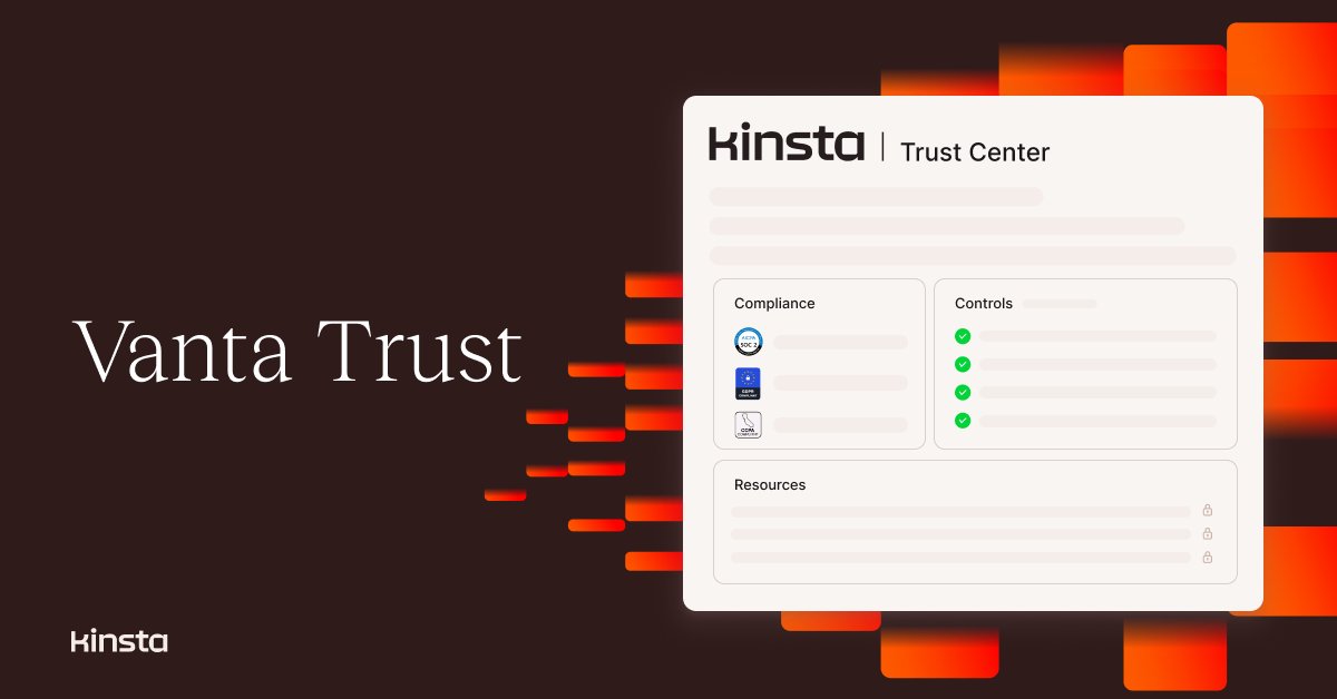 Kinstaでは、SOC2報告書の入手やセキュリティ評価項目などを確認できる、Vanta Trustページを公開しています。このページの概要やセキュリティへの取り組みに関する重要事項を日本語でご覧いただけるようになりました。ぜひご一読ください。ow.ly/HtQS50QI8H6