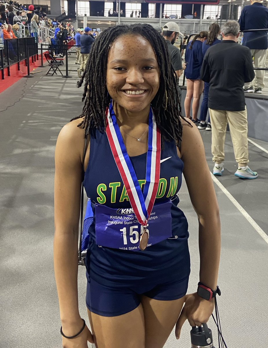 CONGRATULATIONS to Bryan Station Freshman Cintaesia George Placing 3rd in Class 3A Triple Jump Indoor State Championship Meet