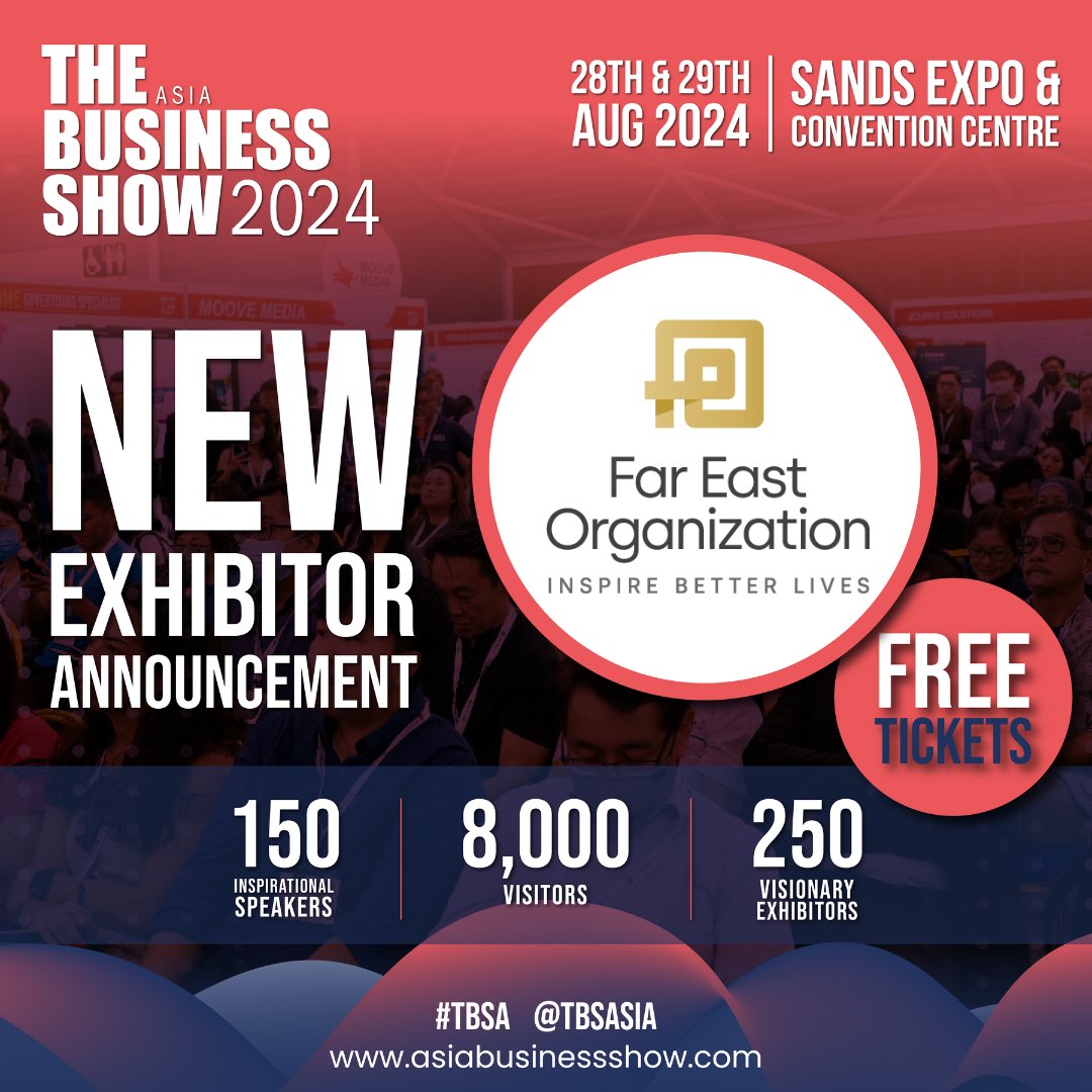 tbs_asia's tweet photo. 🚩 𝗘𝘅𝗵𝗶𝗯𝗶𝘁𝗼𝗿 𝗦𝗽𝗼𝘁𝗹𝗶𝗴𝗵𝘁 🚩

Featuring our exhibitor: Far East Organization at 𝗧𝗵𝗲 𝗕𝘂𝘀𝗶𝗻𝗲𝘀𝘀 𝗔𝘀𝗶𝗮 𝟮𝟬𝟮𝟰! 🇸🇬

#tbsasia #TBSA #business #smes #startups #leadership #people #exhibitors #asiapacific #events #singapore #networking https://t.co/m9jFhUeKeN