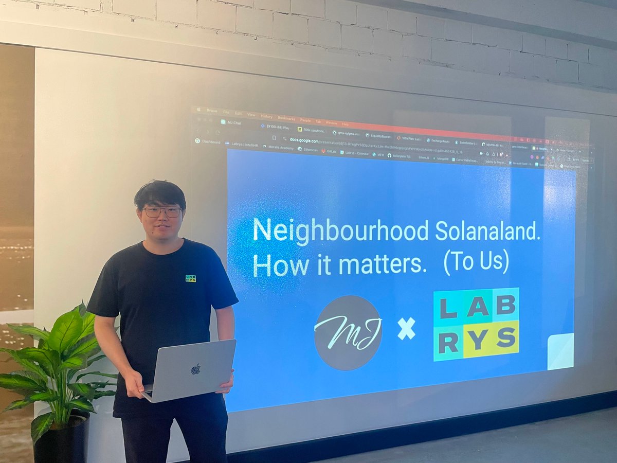 Labrys_io's tweet image. Last week we had our wonder kid @mjlee221 presenting &quot;Neighbourhood Solanaland&quot; as part of our Slam Tech Poetry Friday sessions.

He is one of our Rust devs, having worked with various open-source projects in the @solana ecosystem such as @Backpack and @bonfida.

As we are seeing…