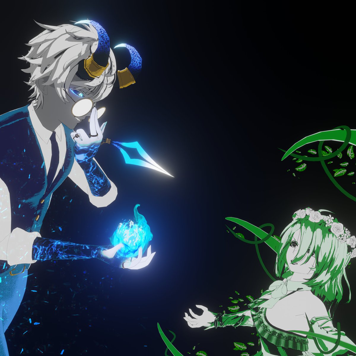 I just asked if anyone wanted the last slice!

Decided to do some more render of some friends, Enjoy!💙💚
#Blender #b3d #render