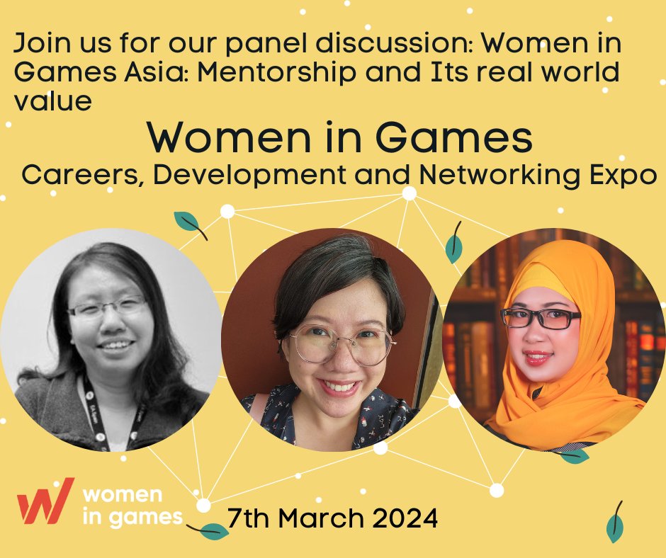 Excited to join forces with @cappyfish and @kahhui02  on March 7th at the @wigj Careers, Development and Networking Expo! If you're from Asia and looking for mentorship, you won't want to miss it. 

Register now: events.ringcentral.com/.../women-in..…

#WIGC #womeingames #gamedev