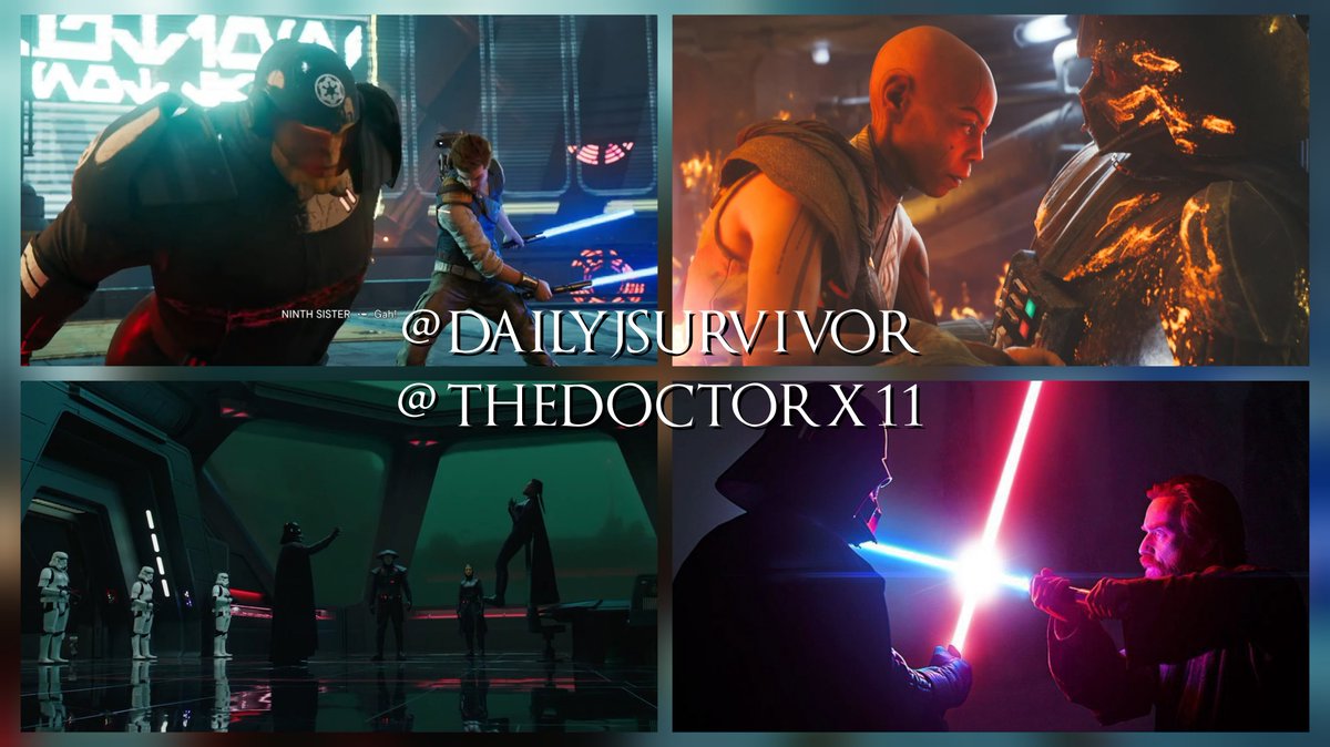 DailyJSurvivor's tweet photo. Darth Vader must've been so frustrated in 9 BBY:

• Ninth Sister gets excuted by Cal

• Third Sister betrays him

• Fights Cere Junda to the point he's set ablaze 

• Rematches Obi-Wan Kenobi 10 years later after he lost on Mustafar, mask becomes damaged revealing his face... https://t.co/2FodX6eCjF