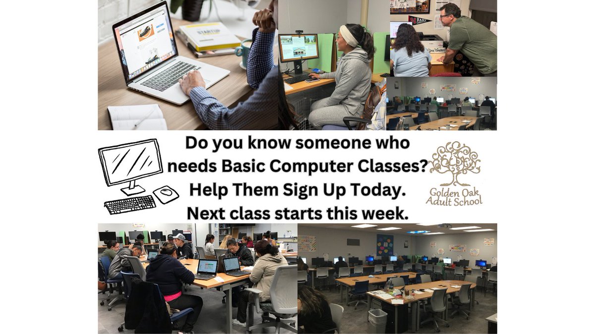 Basic Computer Classes Register Now. We have Morning and Evening Classes. 

 #adulted #computer #Computerclass #technology #basiccomputers #computers #SCV #SantaClarita #SantaClaritaValley #basic #basiccomputer #learnbasics #register #registernow #computertechnology