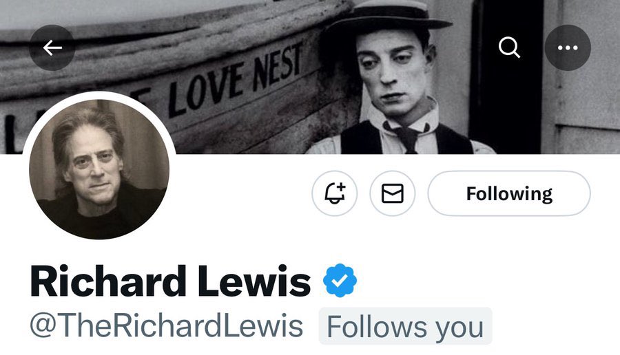 This brought me great pride. RIP the mighty Richard Lewis.