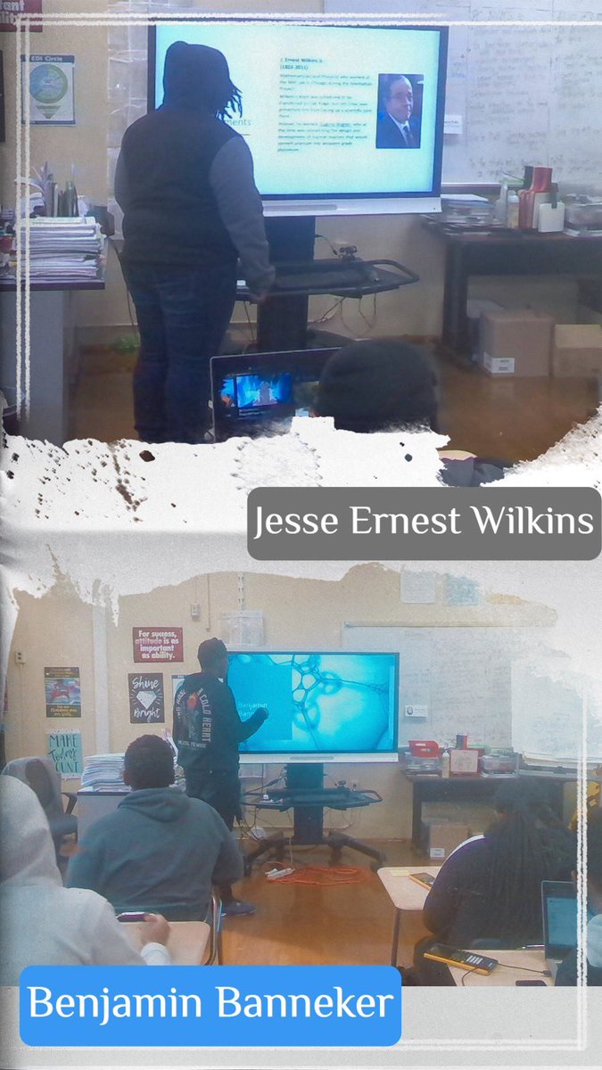 And to summarize our series, another two informative projects - thank you, students. We learned about Jesse Ernest Wilkins - who developed math models to calculate the amount of gamma radiation and Benjamin Banneker- who invented the wooden clock #cajhornets #mathhistory