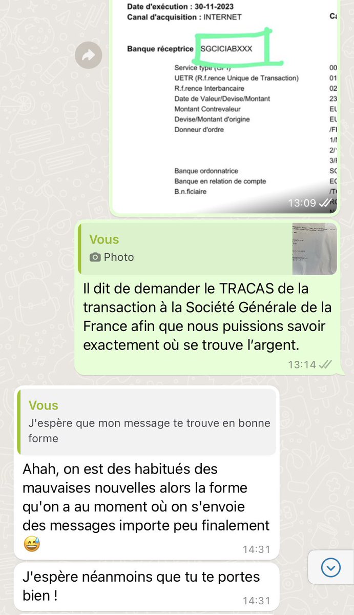 RomualdKS's tweet photo. @SG_CotedIvoire @SG_CotedIvoire banque réceptrice de mon #virement qui a été bloqué chez vous depuis 04 mois. https://t.co/PR1j9wlY54