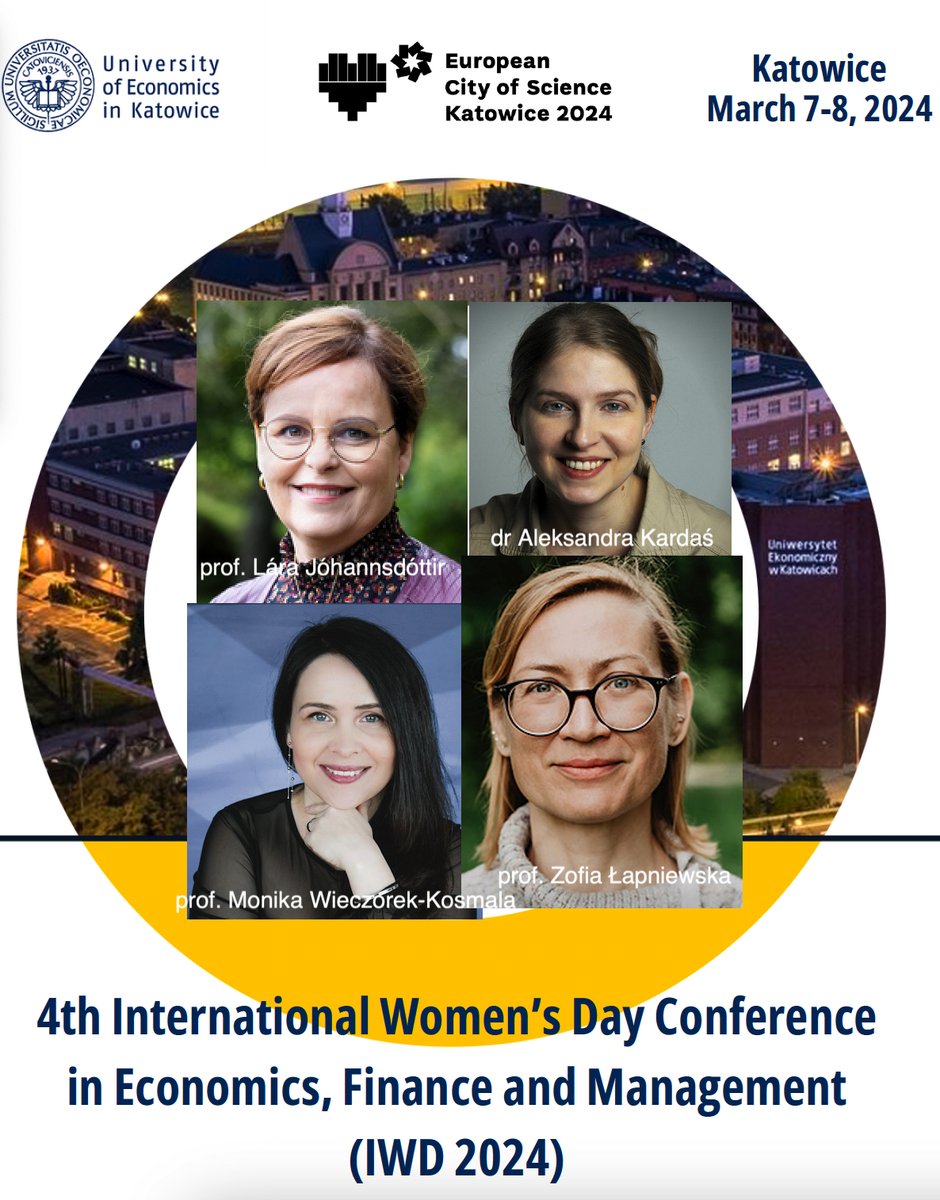 On the occasion of women's day, we talk about women and climate education - at a conference in #Katowice with Prof. Lára Jóhannsdóttir, Prof. Monika Wieczorek-Kosmala &amp; Dr. <a href="/aekardas/">Aleksandra Kardaś</a> 
👉 watch us here: cecc.ue.katowice.pl/4th-iwd/
<a href="/PLSiecEkonomii/">Polska Sieć Ekonomii</a> <a href="/JagiellonskiUni/">Uniwersytet Jagielloński</a> <a href="/UE_Katowice/">UE Katowice</a>